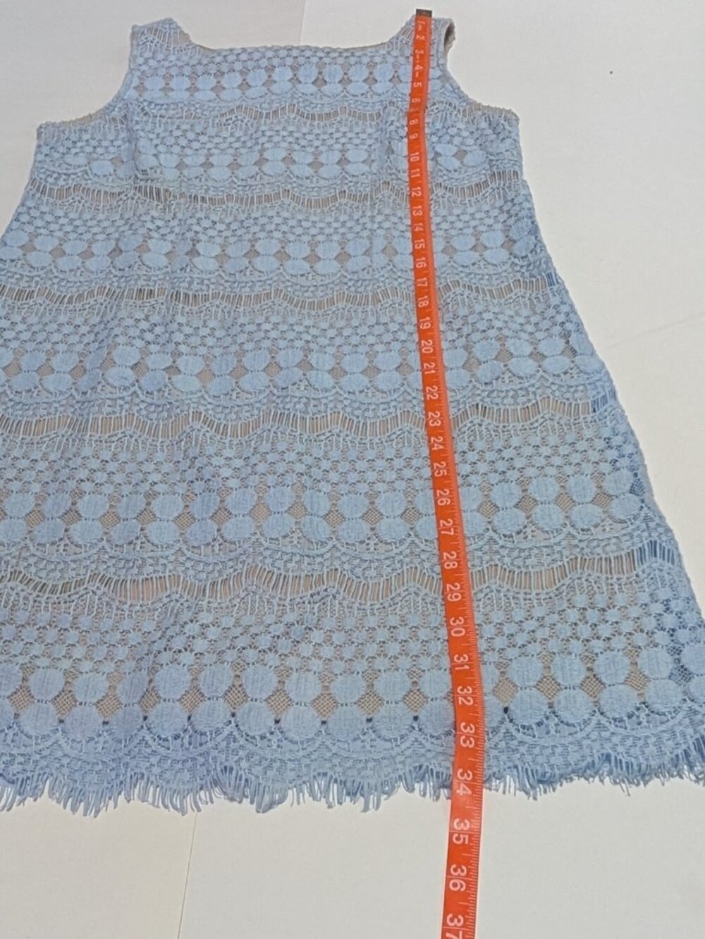 Jessica Howard Women's Blue Lace with Nude Lining Sheath Dress, Size 10 P - Picture 14 of 15